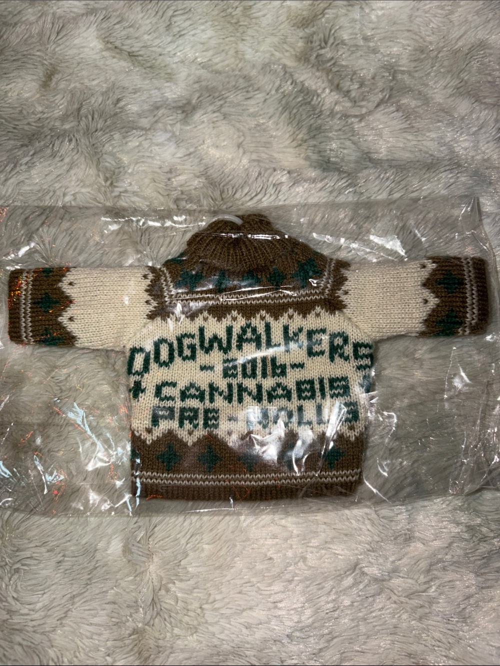 SEALED Dogwalkers 2016 pre rolls flower mini sweater on hanger limited edition